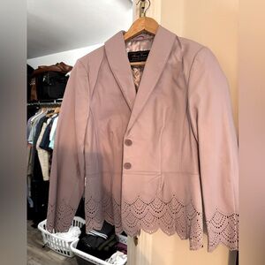 Genuine leather lilac laser cut jacket